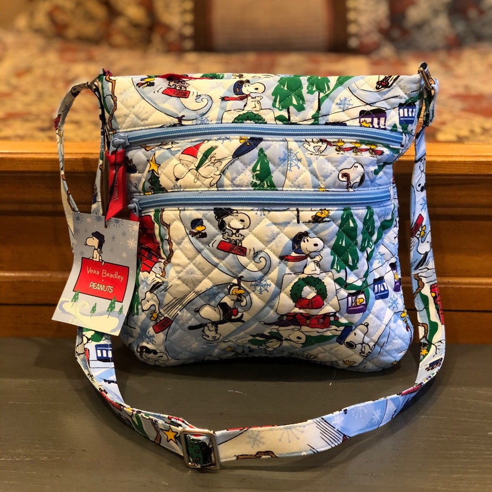 NWT Vera Bradley Peanuts Triple Zip Hipster Crossbody Bag - Picture 1 of 8